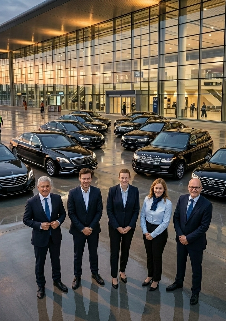 Airport Taxi Stansted team and fleet at Stansted Airport